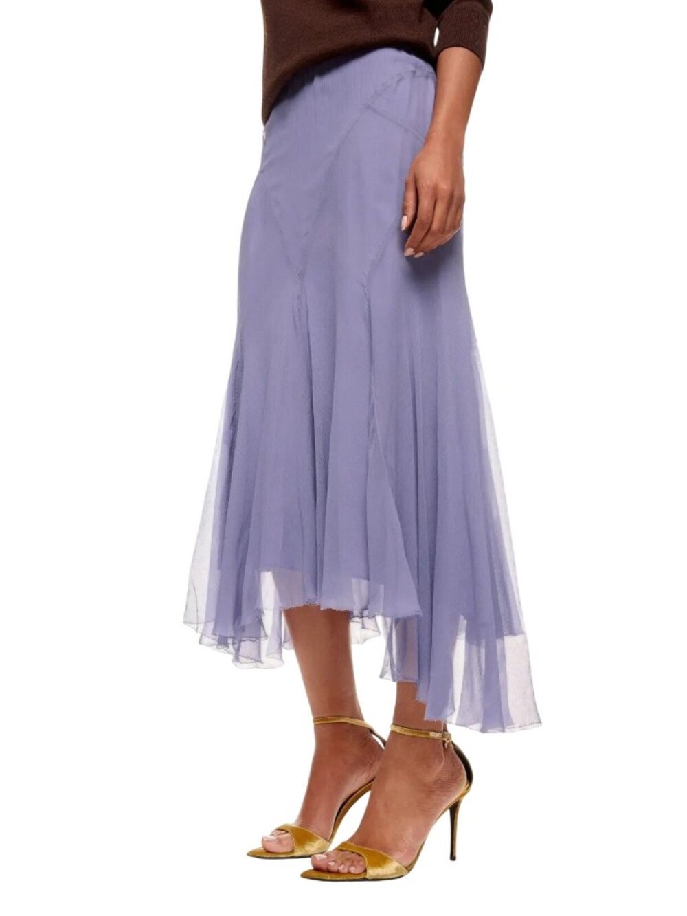 Polo Ralph Lauren Amla Midi Skirt in Lavender Purple 6 Womens Chiffon - Picture 1 of 14